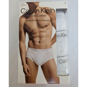 Calvin Klein Mens Underwear BRIEFS Sz 2XL Cotton Classic Fit 3 Pack White